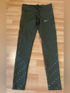 Nike Olive Green Performance Running Leggings
